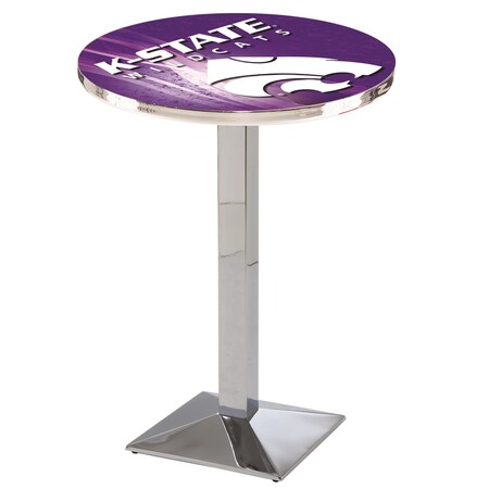 Holland Bar Stool Co 36" Chrome Kansas State Pub Table, 28" dia. Top L217C3628KnsasS-D2